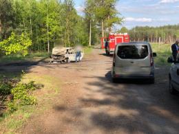 Tragedia pod Namysłowem. W spalonym aucie znaleziono ciała dwóch osób