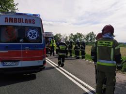 Wypadek między Kuniowem a Jasieniem, dwie osoby trafiły do szpitala