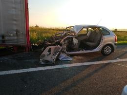 Wypadek na 266km A4. Jedna osoba ranna