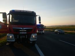 Wypadek na 266km A4. Jedna osoba ranna