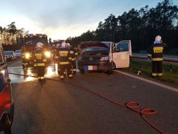 Kolizja pojazdów na A4 w kierunku Katowic