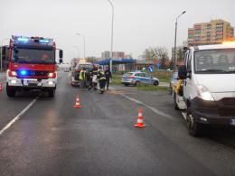 Dachowanie na ulicy Sosnkowskiego. Sprawca ukarany mandatem