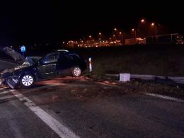 Wypadek w pobliżu zjazdu na A4 w Krapkowicach