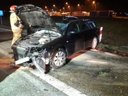 Wypadek w pobliżu zjazdu na A4 w Krapkowicach