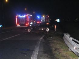 Wypadek w pobliżu zjazdu na A4 w Krapkowicach
