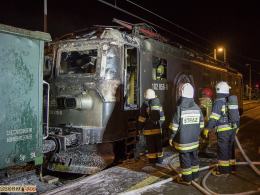 W Kluczborku zapaliła się lokomotywa elektryczna
