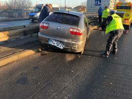 Kolizja na moście Sybiraków. Kierowca pod wpływem alkoholu