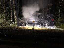 Auto uderzyło w drzewo i stanęło w płomieniach 