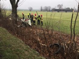 Groźny wypadek w powiecie namysłowskim. Auto rozpadło się na części
