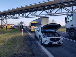 3 samochody zderzyły się pod taśmociągiem w Źlinicach 