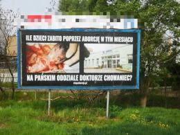 Działacze pro-life atakują Opolan "mocnymi" treściami na bilbordach