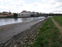 Niski stan wód w Opolu widać gołym okiem