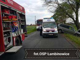 Niebezpieczne zdarzenie na trasie Okopy - Łambinowice. Kierująca wjechała w drzewo
