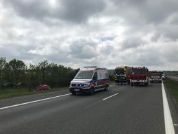 Wypadek na strzeleckim odcinku A4. Lądował śmigłowiec LPR