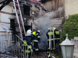 Pożar altany i budynku gospodarczego w Wysokiej