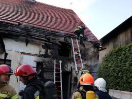 Pożar altany i budynku gospodarczego w Wysokiej