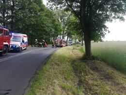 Motocykl zderzył się z samochodem osobowym na trasie Bierdzany - Ligota Turawska.