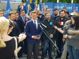 Krzysztof Bosak z kampanią wyborczą w Opolu
