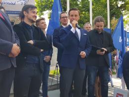 Krzysztof Bosak z kampanią wyborczą w Opolu