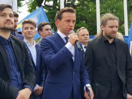 Krzysztof Bosak z kampanią wyborczą w Opolu