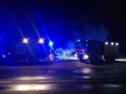 Pożar samochodu osobowego na ulicy Kościuszki w Brzegu