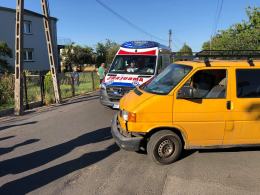 Zderzenie motocykla z busem w Chmielowicach. Dwie osoby w szpitalu