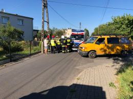 Zderzenie motocykla z busem w Chmielowicach. Dwie osoby w szpitalu