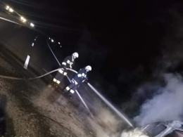 Samochód pocztowy spłonął na A4