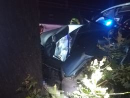 19-latka kierująca osobówką wjechała w drzewo. Jest w ciężkim stanie