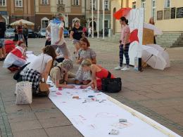 Na opolskim rynku trwa akcja solidarności ze społeczeństwem obywatelskim Białorusi