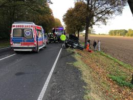 Zderzenie 3 samochodów na trasie Borkowice - Skarbiszów