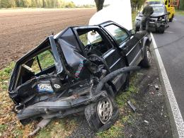 Zderzenie 3 samochodów na trasie Borkowice - Skarbiszów