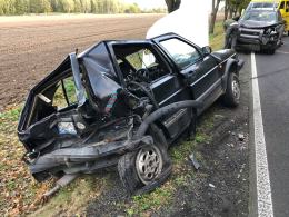 Zderzenie 3 samochodów na trasie Borkowice - Skarbiszów