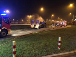 Laweta zapaliła się podczas jazdy. Niebezpieczne zdarzenie na A4