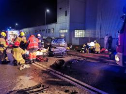 Czołowe zderzenie pojazdów w Ciężkowicach