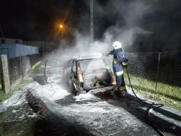 Mały Fiat spłonął w Kielczy w gminie Zawadzkie