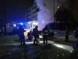 Pożar samochodu osobowego na ulicy Kieleckiej w Opolu