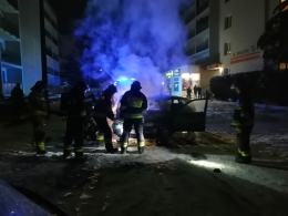 Pożar samochodu osobowego na ulicy Kieleckiej w Opolu