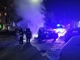 Pożar samochodu osobowego na ulicy Kieleckiej w Opolu