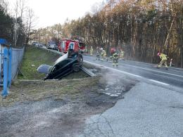 Zderzenie pojazdów w Dąbrowie pod Opolem. Lądował śmigłowiec LPR