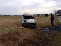 Pożar samochodu osobowego w gminie Tarnów Opolski