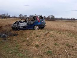 Pożar samochodu osobowego w gminie Tarnów Opolski