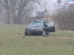 Kierowca BMW wypadł z drogi i dachował. Wypadek na trasie Lędziny-Chrząstowice