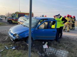 Wypadek w Żerkowicach. Kierująca fiatem przewieziona do szpitala