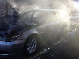 Pożar BMW na posesji w Dalachowie