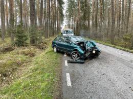 Kierowca Audi uderzył w drzewo i uciekł z miejsca wypadku