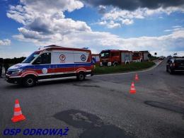 Zderzenie pojazdów w Malni. Jedna osoba trafiła do szpitala