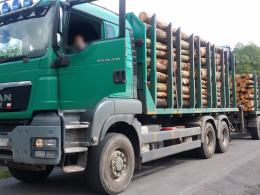 Zatrzymano transport drewna
