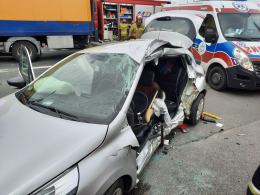 Wypadek w Domaszowicach. Droga jest całkowicie zablokowana