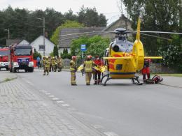 Wypadek z udziałem motocyklisty w Choruli. Lądował śmigłowiec LPR